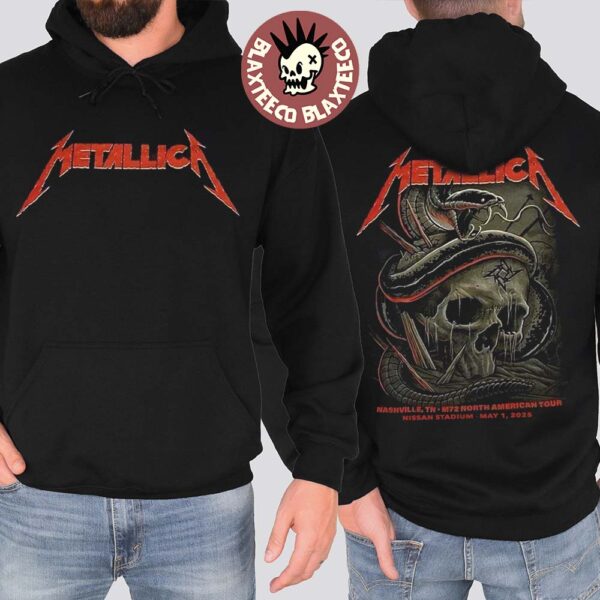 Metallica M72 Nashville 2025 Night 1 Venue Merch Hoodie In Nashville TN At Nissan Stadium On May 1 2025 M72 North American Tour Two Sided Hoodie