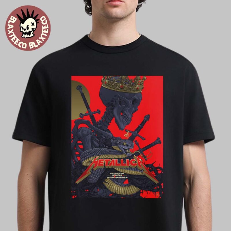 Metallica M72 Sonic Temple 2025 Night 2 Venue Poster In Columbus Ohio At Historic Crew Stadium On May 11 2025 Essentials T Shirt