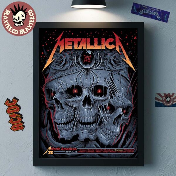 Metallica M72 Sonic Temple 2025 Pop Up Shop Poster In Columbus Ohio At Historic Crew Stadium May 9 And 11 2025 Maxx 242 And Kathleen Goff’s Poster Canvas
