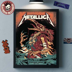 Metallica M72 Virginia Tech 2025 Pop Up Shop Poster For Blacksburg Virginia In United States Lane Stadium On May 7 2025 Home Decor Poster Canvas