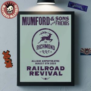 Mumford And Sons 2025 Railroad Revival Tour In Richmond VA At Allianz Amphitheatre On August 5 2025 Home Decor Poster Canvas