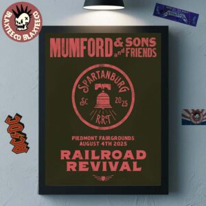 Mumford And Sons 2025 Railroad Revival Tour In Spartanburg SC At Piedmont Fairgrounds On August 4 2025 Home Decor Poster Canvas