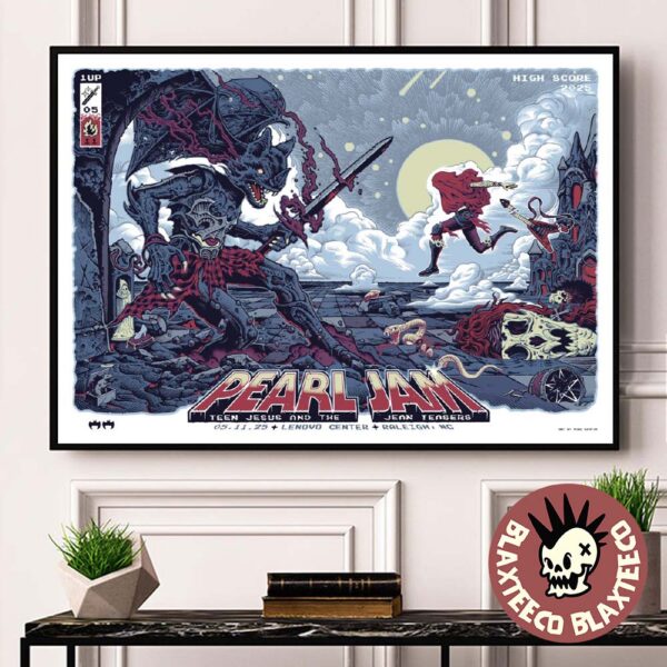 Pearl Jam Raleigh North Carolina 2025 Night 1 Event Poster At Lenovo Center On May 11 2025 Video Game Art Home Decor Poster Canvas