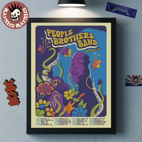 People Brothers Band Summer 2025 North American Tour Dates Home Decor Poster Canvas