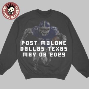 Post Malone X Dallas Cowboys Big Ass Stadium Tour In Dallas Texas On May 9 2025 Skeleton Player Crewneck Sweater