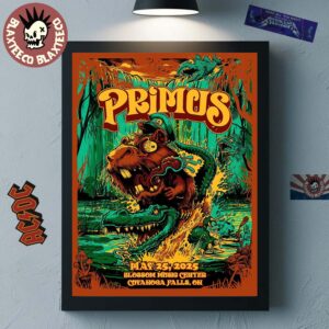Primus Sessanta V2.0 Cuyahoga Falls Ohio 2025 Concert Poster At Blossom Music Center On May 25 2025 Home Decor Poster Canvas