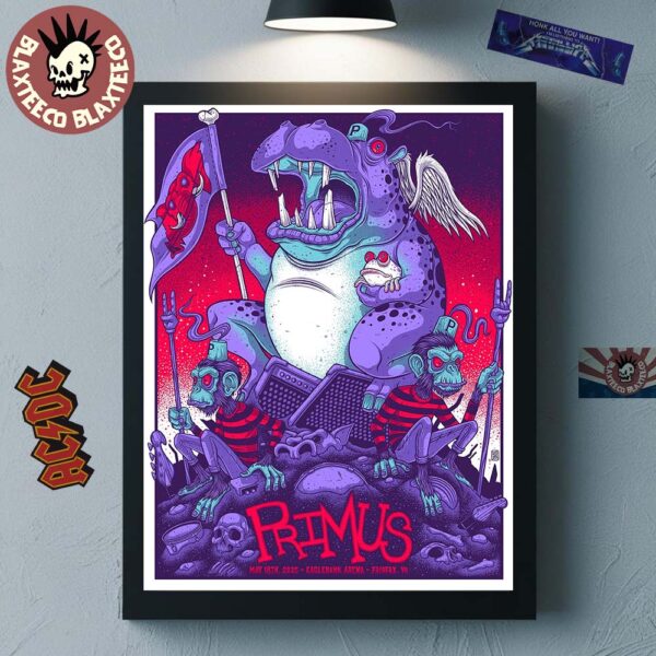 Primus Sessanta V2.0 Fairfax Virginia 2025 Concert Poster At Eagle Bank Arena On May 18 2025 Home Decor Poster Canvas