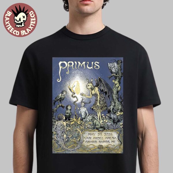 Primus Sessanta V2.0 Grand Rapids Michigan 2025 Exclusive Concert Poster At Van Andel Arena On May 28 2025 Unisex T-Shirt