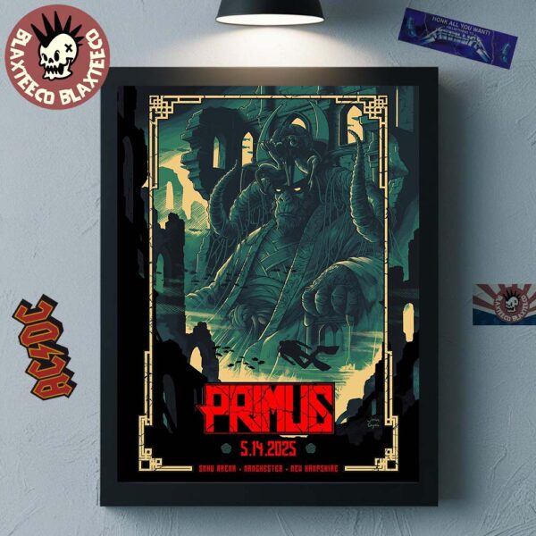 Primus Sessanta V2.0 Manchester New Hampshire 2025 Concert Poster At SNHU Arena On May 14 2025 Home Decor Poster Canvas
