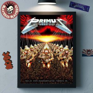 Primus Sessanta V2.0 Toronto Ontario 2025 Concert Poster At Budweiser Stage On May 22 2025 Too Many Puppies And Master Of Puppets Metallica Inspired Art Home Decor Poster Canvas
