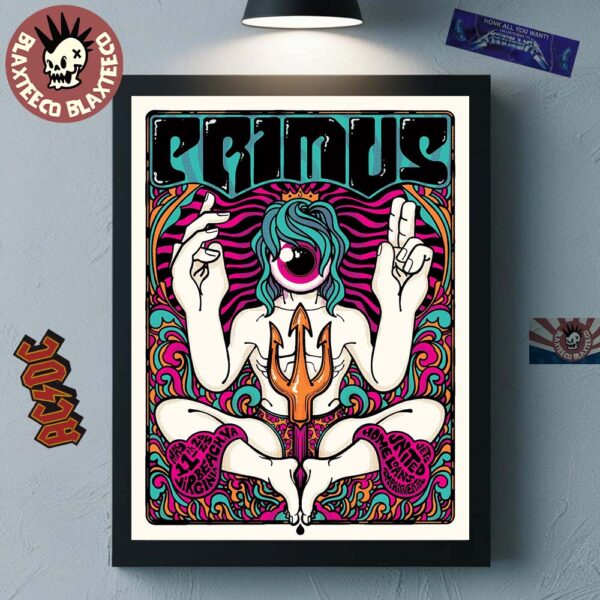 Primus Sessanta V2.0 Virginia Beach Virginia 2025 Exclusive Gig Poster At Veterans United Home Loans Amphitheater On May 11 2025 Home Decor Poster Canvas