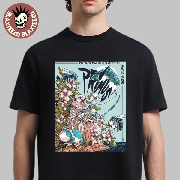 Primus With Sessanta V2.0 Charlotte North Carolina 2025 Exclusive Gig Poster At PNC Music Pavillion On May 10 2025 Classic T-Shirt