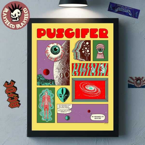 Puscifer Sessanta V2.0 Holmdel New Jersey 2025 Exclusive Poster At PNC Bank Arts Center On May 17 2025 Home Decor Poster Canvas