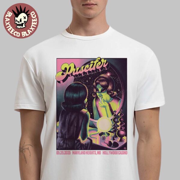Puscifer Sessanta V2.0 Maryland Heights Missouri 2025 Exclusive Concert Poster At Hollywood Casino Amphitheater On May 29 2025 Classic T-Shirt