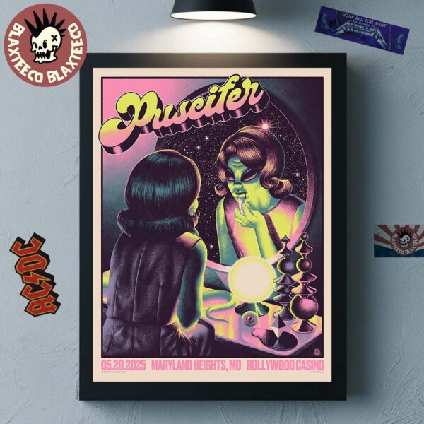 Puscifer Sessanta V2.0 Maryland Heights Missouri 2025 Exclusive Concert Poster At Hollywood Casino Amphitheater On May 29 2025 Home Decor Poster Canvas