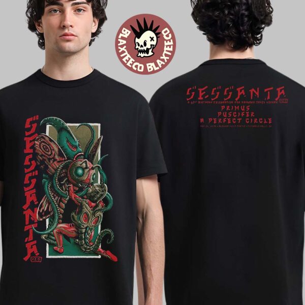Sessanta V2.0 Cuyahoga Falls Ohio 2025 Concert Tee At Blossom Music Center On May 25 2025 Ultraman Vs Kaiju Artwork Two Sided Unisex T-Shirt