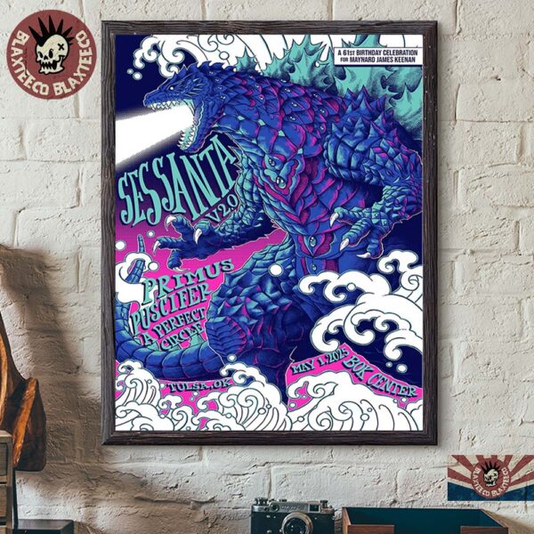 Sessanta V2.0 Event Poster For Show In Tulsa Oklahoma At Bok Center On May 1 2025 Godzilla Artwork Home Decor Poster Canvas