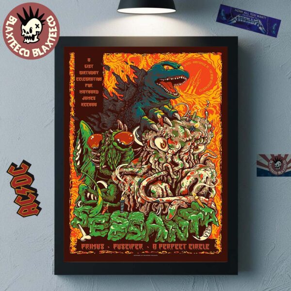 Sessanta V2.0 Huntsville Alabama 2025 Concert Poster At The Orion Amphitheater On May 4 2025 The Godzilla And Titans Artwork Home Decor Poster Canvas