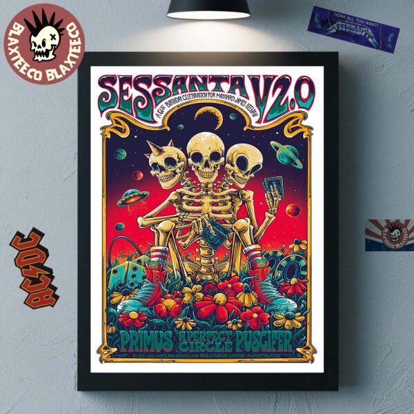 Sessanta V2.0 Maryland Heights Missouri 2025 Exclusive Concert Poster At Hollywood Casino Amphitheater On May 29 2025 Home Decor Poster Canvas