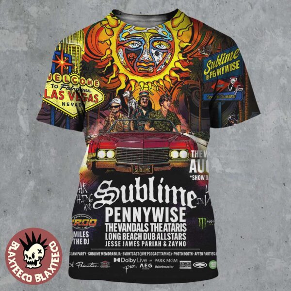 Sublime Las Vegas Nevada The Weekend Of August 14-17 2025 Tour Fear Loathing And Sublime At Dolby Live Indoor Amphitheater All Over Print Shirt
