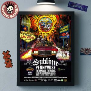 Sublime Las Vegas Nevada The Weekend Of August 14-17 2025 Tour Fear Loathing And Sublime At Dolby Live Indoor Amphitheater Home Decor Poster Canvas