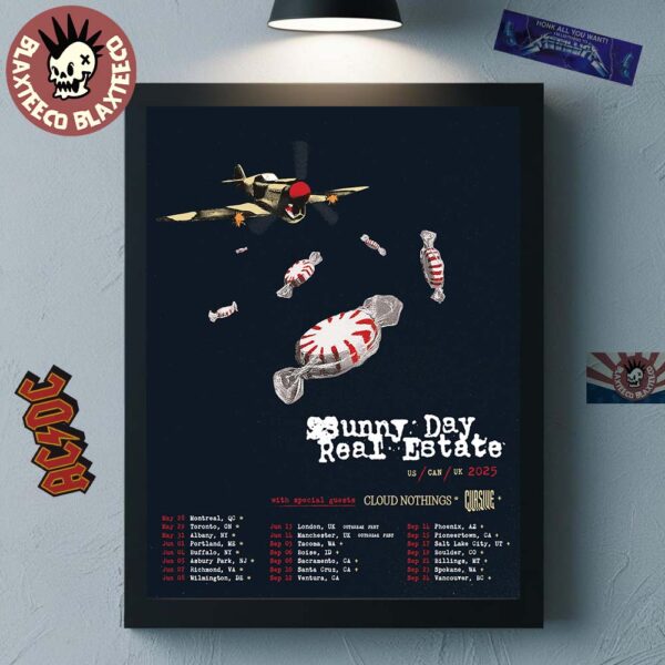 Sunny Day Real Estate US Canada And UK 2025 Tour Schedule Tour Dates Home Decor Poster Canvas