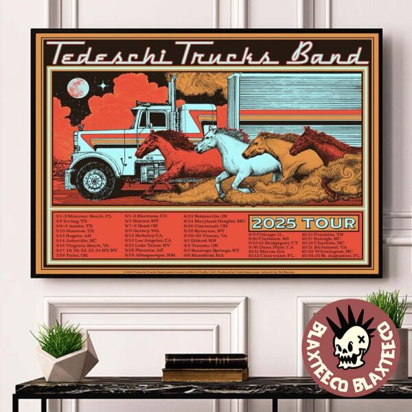 Tedeschi Trucks Band 2025 Tour Schedule Tour Dates Horses And the Truck Art Home Decor Poster Canvas