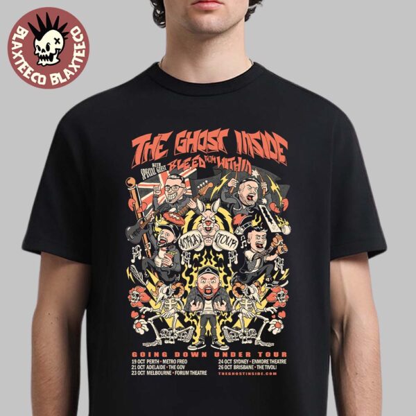 The Ghost Inside With Bleed From Within Going Down Under Tour Australia Tour 2025 Schedule Dates Essentials T-Shirt