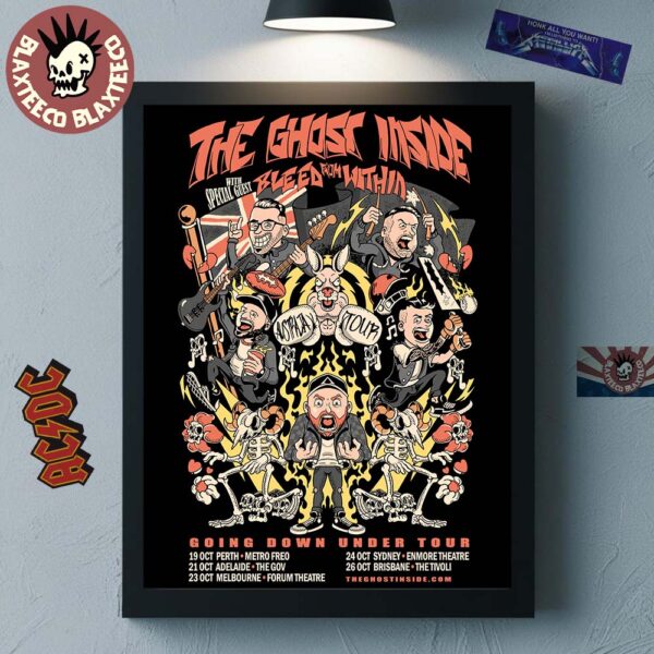 The Ghost Inside With Bleed From Within Going Down Under Tour Australia Tour 2025 Schedule Dates Home Decor Poster Canvas