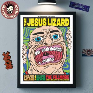 The Jesus Lizard Poster For Two Nights At The Fillmore 2025 On May 6 And 5 In San Francisco CA Home Decor Poster Canvas