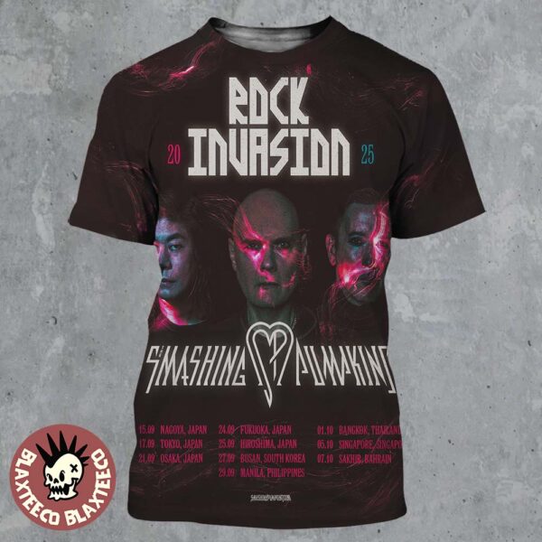 The Smashing Pumpkins Rock Invasion 2025 Asia And Middle East Tour Dates All Over Print Shirt