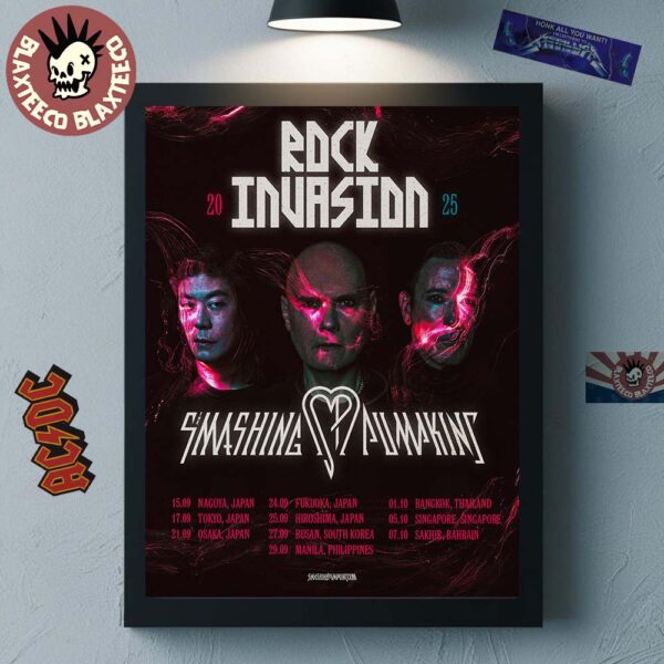 The Smashing Pumpkins Rock Invasion 2025 Asia And Middle East Tour Dates Home Decor Poster Canvas