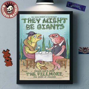 They Might Be Giants Gig Poster For The Fillmore At 1805 Geary At Fillmore On May 9 2025 Fishes Having Dinner Art Wall Decor Poster Canvas
