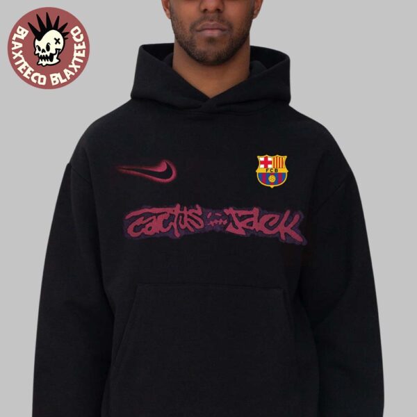 Travis Scott Cactus Jack X FC Barcelona X Nike Spray Logo Unisex Hoodie