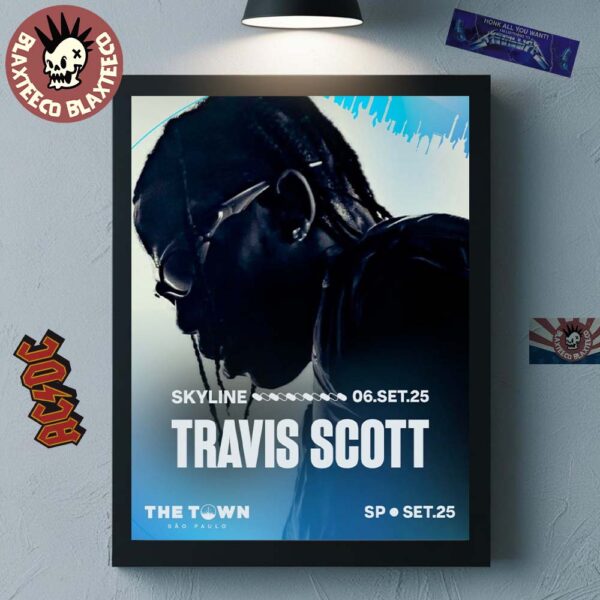 Travis Scott Headline The Town Festival 2025 In Sao Paulo Brazil On September 6 2025 Home Decor Poster Canvas