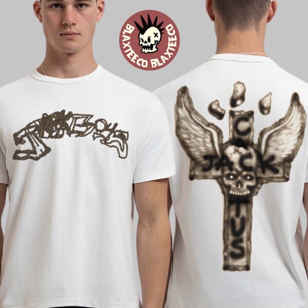 Travis Scott Jackboys 2 Merchandise Cactus Jack Skull Winged Cross Two Sided Essentials T-Shirt