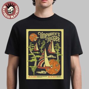 Umphrey’s McGee North Carolina 2025 Shows Poster In Wilmington At Greenfield Lake Amphitheater On May 24 2025 And High Point At Cohab Spade On May 25 2025 Naughtycal Spaceships Art Classic T-Shirt