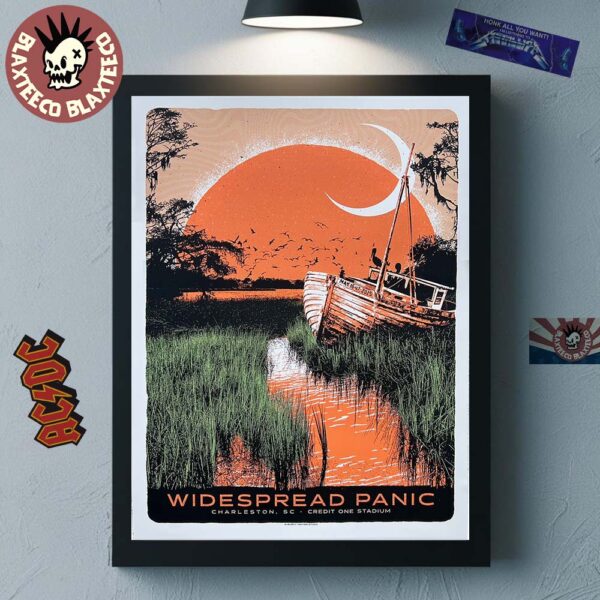Widespread Panic Charleston SC 2025 Concert Poster At Credit One Stadium On May 16 17 2025 Home Decor Poster Canvas