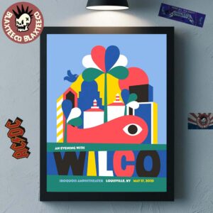 Wilco Louisville Kentucky 2025 Gig Poster Live At Iroquois Amphitheater On May 17 2025 Home Decor Poster Canvas