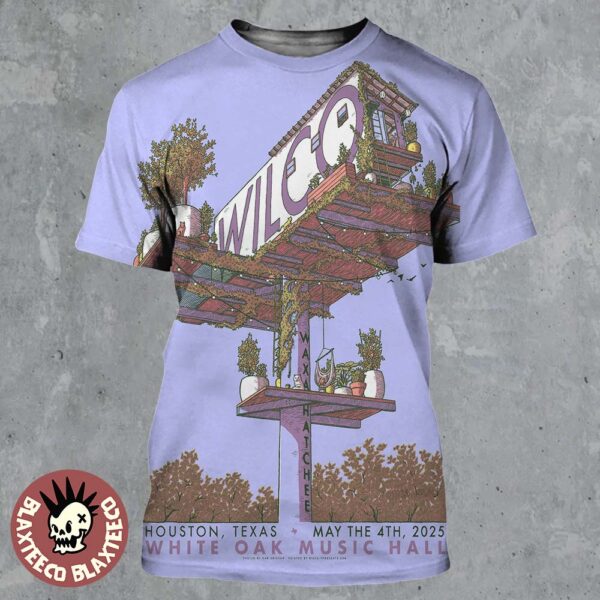 Wilco Poster For Show In Houston Texas At White Oak Music Hall On May 4 2025 All Over Print Shirt