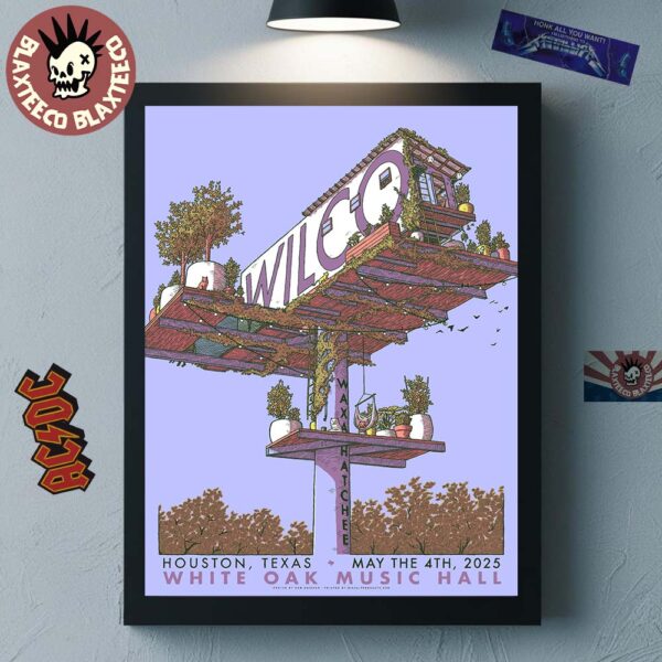 Wilco Poster For Show In Houston Texas At White Oak Music Hall On May 4 2025 Home Decor Poster Canvas
