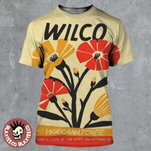 Wilco Poster For Show In San Antonio Texas At The Espee On May 6 2025 Floral Artwork All Over Print Shirt