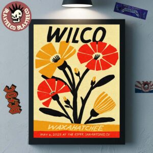 Wilco Poster For Show In San Antonio Texas At The Espee On May 6 2025 Floral Artwork Home Decor Poster Canvas