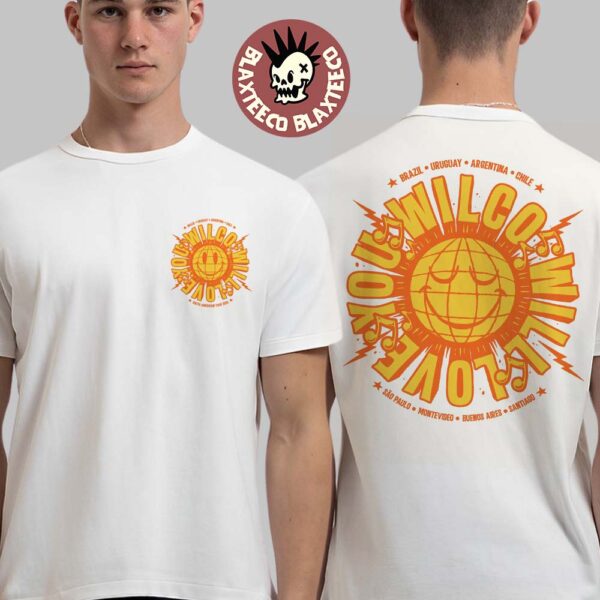 Wilco South American Tour 2025 Merch The Disco Ball Art Two Sided Unisex T-Shirt
