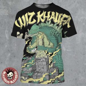 Wiz Khalifa Urbana Illinois 2025 Poster At The Canopy Club On May 21 2025 Godzilla Smoking Some Weed Artwork All Over Print Shirt
