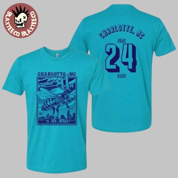 311 Band Charlotte North Carolina 2025 Event Tee At Credit Union Amphitheatre On June 24 2025 The Bee Art Two Sided T-Shirt