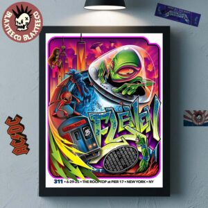311 Band New York 2025 Event Poster For NYC At The Rooftop At Pier 17 On June 29 2025 Home Decor Poster Canvas