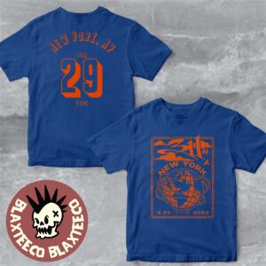 311 Band New York 2025 Event Tee For NYC At The Rooftop At Pier 17 On June 29 2025 Blue Two Sided T-Shirt
