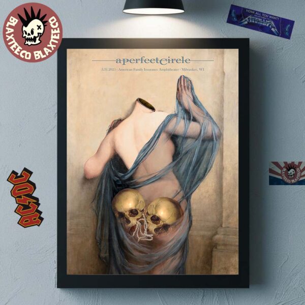 A Perfect Circle Sessanta V2.0 Milwaukee Wisconsin 2025 Exclusive Poster At American Family Insurance Amphitheater On May 31 2025 Home Decor Poster Canvas