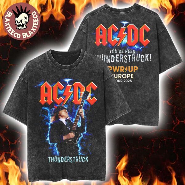 ACDC PWR UP Europe 2025 Angus Young You Have Been Thunderstruck Washed T-Shirt